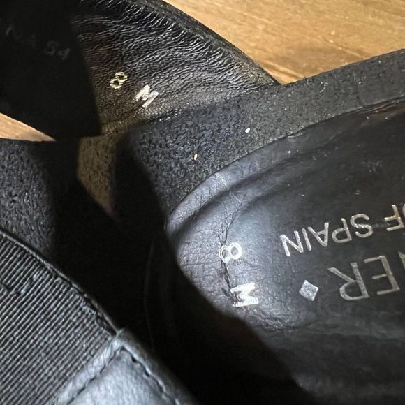 Womens Donald J Pliner Black Strappy‎ Leather Wedge Espadrille Sandals Size 8 M - Picture 3 of 6